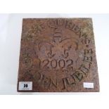 A commemorative stone commemorating the Queens Golden Jubilee 2002, one of six made,