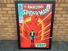 Marvel Comics Group - a large colour print on canvas 'The Amazing Spider-Man' issued in a limited