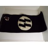 World War Two (WW2) - a German flag / pennant, black and white SS,