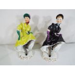 Adderley - two figurines depicting Can-Can dancers, Yvette and Babette, approx 20.