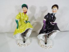 Adderley - two figurines depicting Can-Can dancers, Yvette and Babette, approx 20.