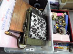 A box containing a good mixed lot to include a Mahjong set, a small quantity of single records,