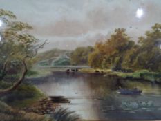 A watercolour depicting a landscape scene by C.A.