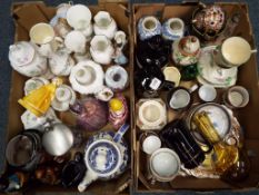 A good mixed lot to include two boxes of mixed ceramics comprising Aynsley,