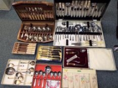 A good lot including a quantity of plated ware to include two canteens of cutlery and similar