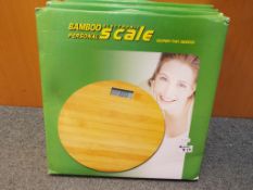 Unused retail stock - four Bamboo electronic personal scales,