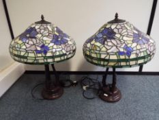 Two Tiffany style lamps, approximately 60 cm (h).
