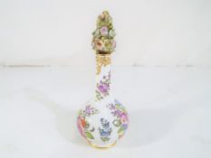 An early Crown Derby hand painted miniature vase with stopper, approximately 16 cm (h).