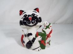 Lorna Bailey - a Lorna Bailey Christmas cat with parcels,