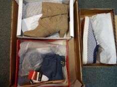 Designer shoes - a pair of Rascal size 8 ankle boots, suede with a 3 inch heel, colour mushroom,