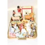 Collection of figures and animal ornaments including Nao, Beswick, Hummel, Border Fine Arts,