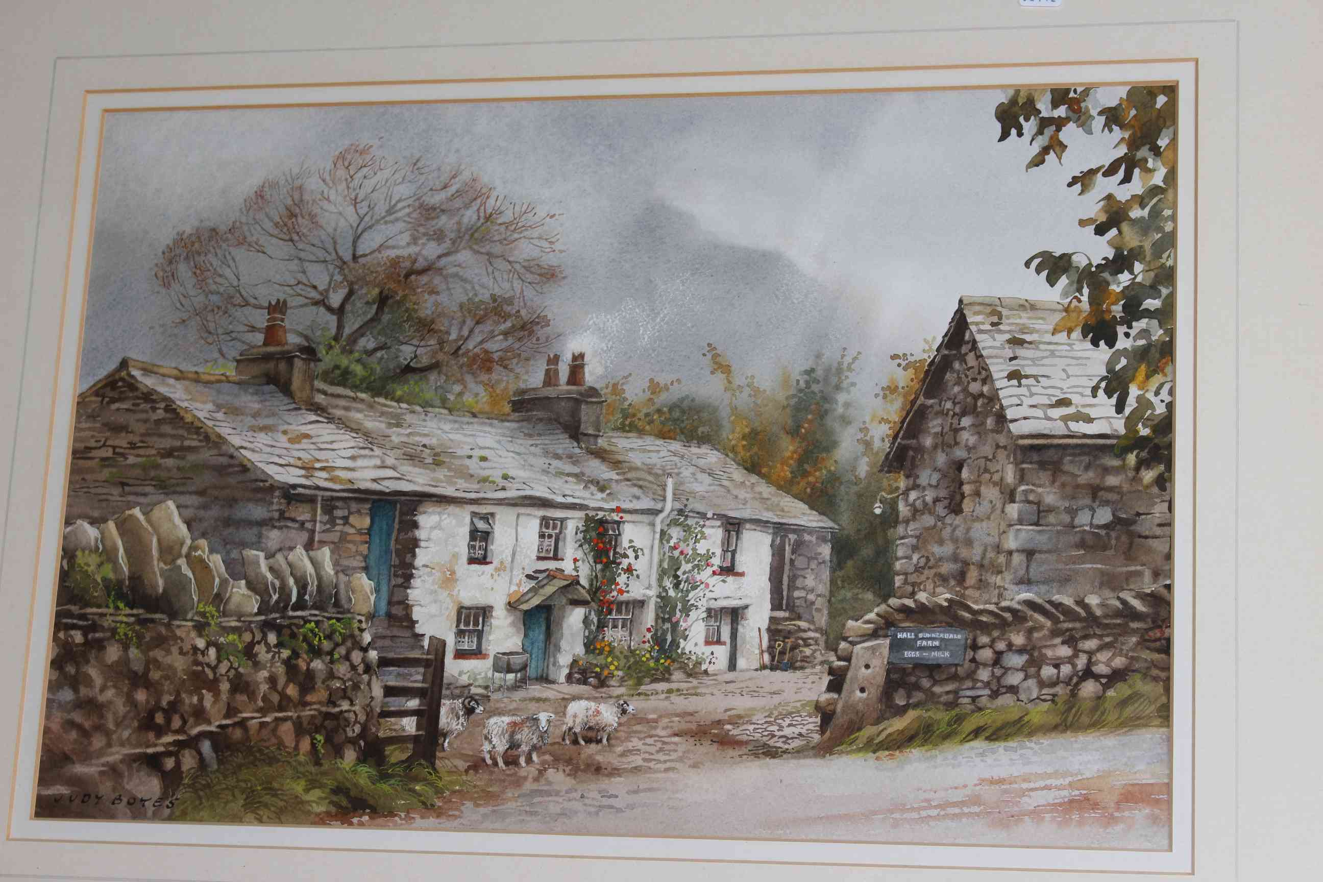 Judy Boyes, Lakeland Cottage, watercolour, signed lower left,