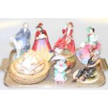 Four Royal Doulton figures, Royal Copenhagen group, cobbler figure,