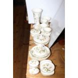 Collection of Wedgwood Wild Strawberry including vases, dishes,