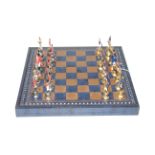 Hand painted Napoleon chess set and board