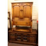 English oak television cabinet and Old Charm? entertainment unit (2)