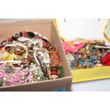 Two boxes of costume jewellery