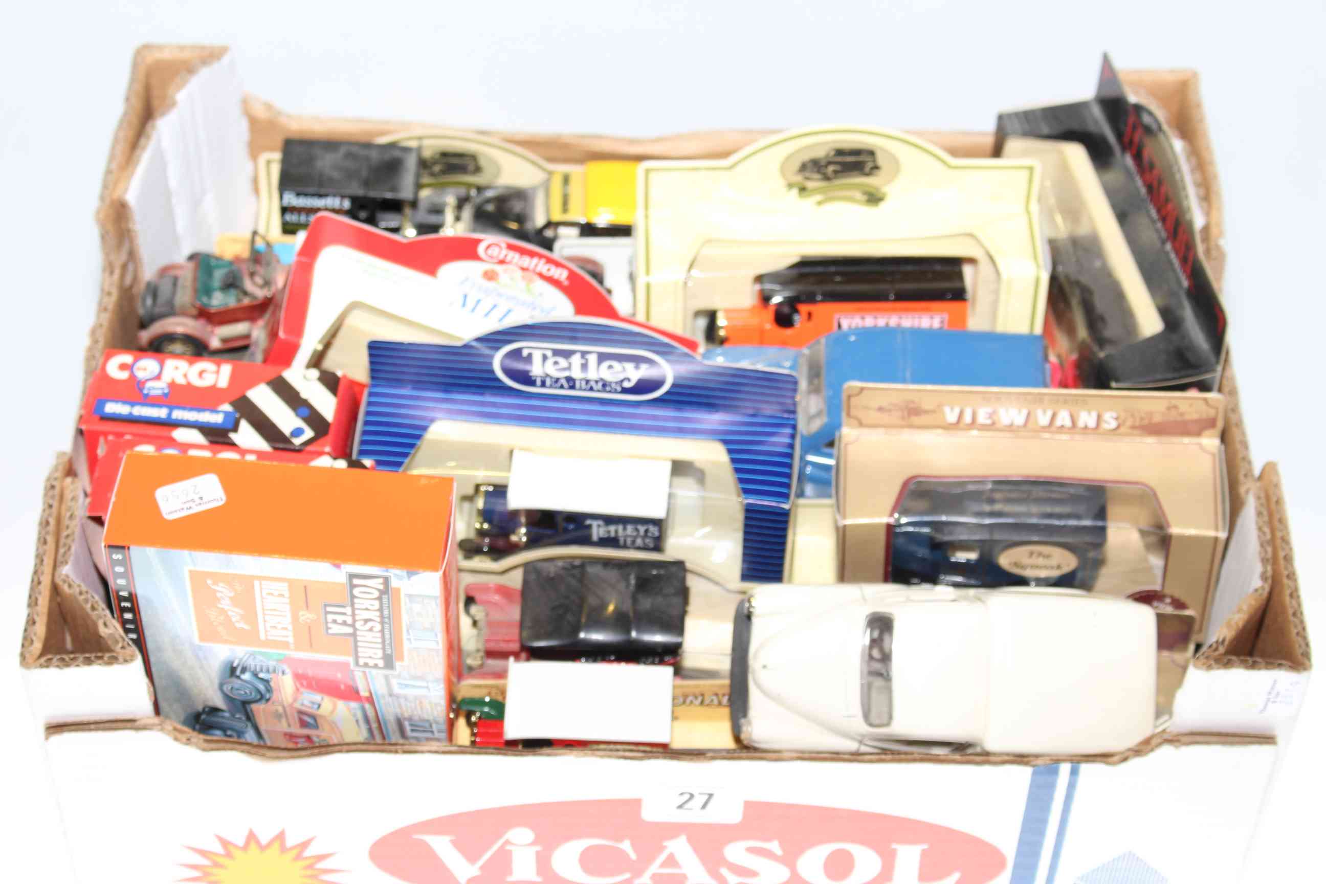 Collection of model vehicles including Corgi, Lledo,