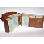 Three leather cases of Bartholomews maps for England, Wales,