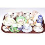 Cabinet cups and saucers including Wedgwood, Foley, Royal Doulton 'Spring',