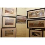 Four Lionel Edwards hunting prints, two Robin Furness hunting prints and Thorburn print,