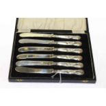 Cased set of silver handled knives