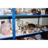 Petit Point dressing table wares, various table lamps, collectors china and glass, Jewellery, watch,