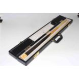 Cased snooker cue,