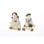 Two Royal Crown Derby paperweights 'Rag Doll' and 'Rag Doll Sailor' (2)