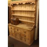 Pine dresser and rack,