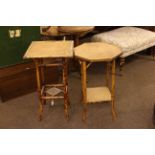 Two bamboo occasional tables