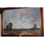 Dennis Ackroyd (20th Century), A Yorkshire landscape, signed, oil on board,