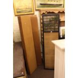 Four various folding dressing screens