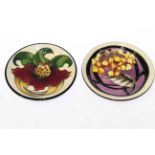 Two Moorcroft pin dishes: 'Anna Lily' and 'Hydrangea', 11.