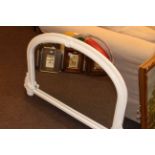 White framed overmantel mirror and novelty life belt (2)