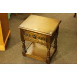 Old Charm oak single drawer lamp table