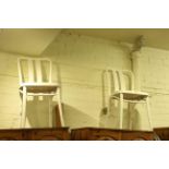 Pair Ikea white kitchen chairs and pair folding chairs