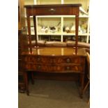 Rackstraw mahogany serpentine front four drawer side cabinet and Strongbow mahogany fold top tea