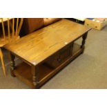 Old Charm rectangular oak storage coffee table