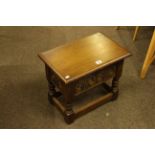 Carved oak box stool