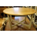 Ercol circular elm and painted coffee table