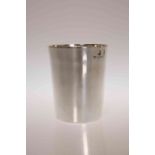 A GEORGE III SILVER BEAKER, maker TP, London 1808, of tapering cylindrical form,