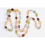 A MULTI GEM SET NECKLACE, circa 1900,