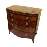 A REGENCY MAHOGANY BOW-FRONT CHEST OF DRAWERS,