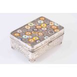A FINE LATE 19TH CENTURY JAPANESE SILVER AND ENAMEL BOX, Spink & Son, London import mark for 1898,