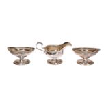 A PAIR OF GEORGE III SILVER SALTS, Peter & William Bateman, London 1806,