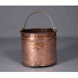 A COPPER PAIL, with swing handle, c.1900.