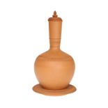 COMMONDALE POTTERY, STOKESLEY A TERRACOTTA VASE AND COVER, CIRCA 1872-1884,