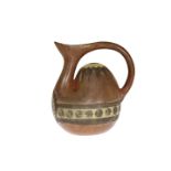 CHRISTOPHER DRESSER FOR LINTHORPE POTTERY A HUMP BACK WATER JUG, NO.