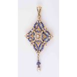 A SPECTACULAR ENAMEL, PEARL AND DIAMOND PENDANT BY CARLO GIULIANO, circa 1870-1880,